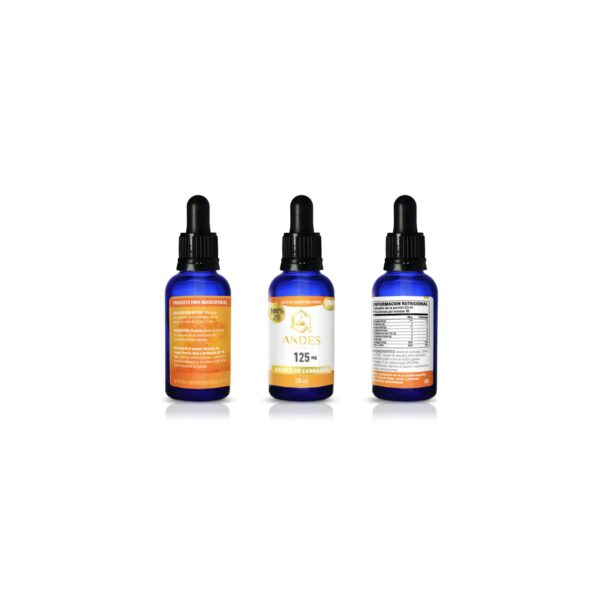 Suplemento Alimenticio | Aceite de Cannabis para Perros | 125mg | 30ml. | Andes Austral