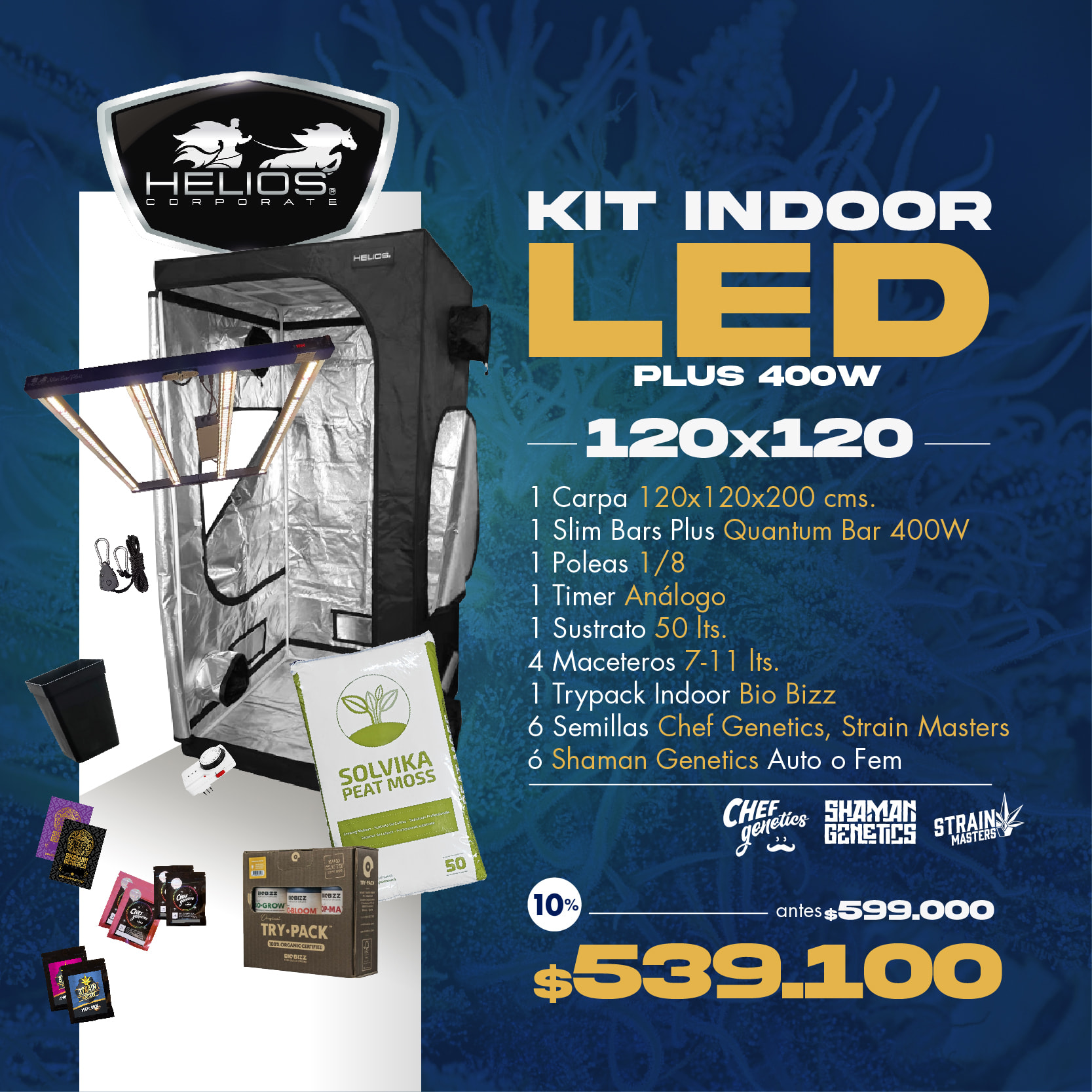 kit-led-162621.jpg Kit Indoor | Led | 120 x 120 | Plus 400W (sólo web) - Imagen 1