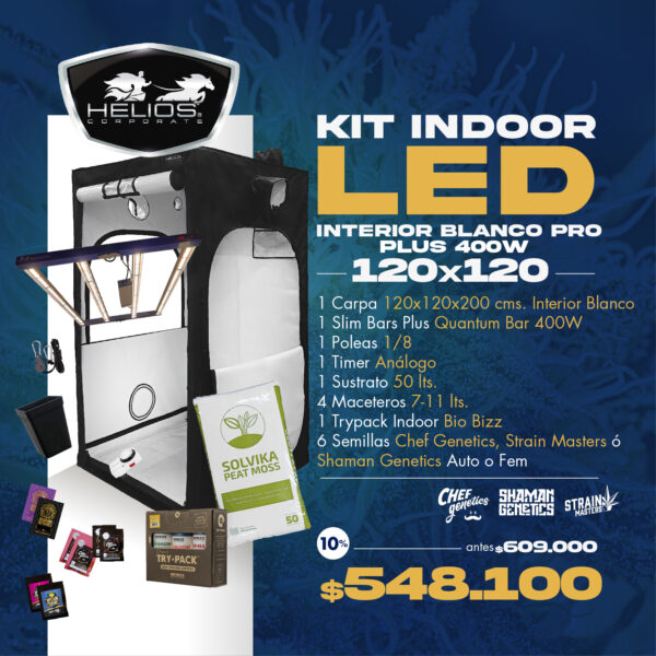 Kit Indoor | Led | Int. Blanco | 120 x 120 | Plus 400W (sólo web)