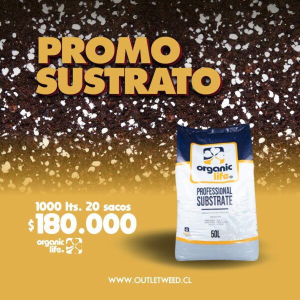 Promociones Web Sustrato | 1000 lts. | 20 Sacos 50 Lts. | Organic Life